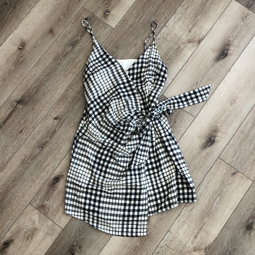 Free people Nodia check wrap dress